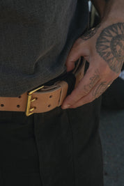LIFETIME LEATHER BELT - OAK BARK TANNED