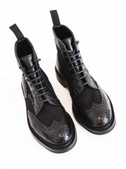 TRICKER'S TWO TONE BROGUE - BLACK