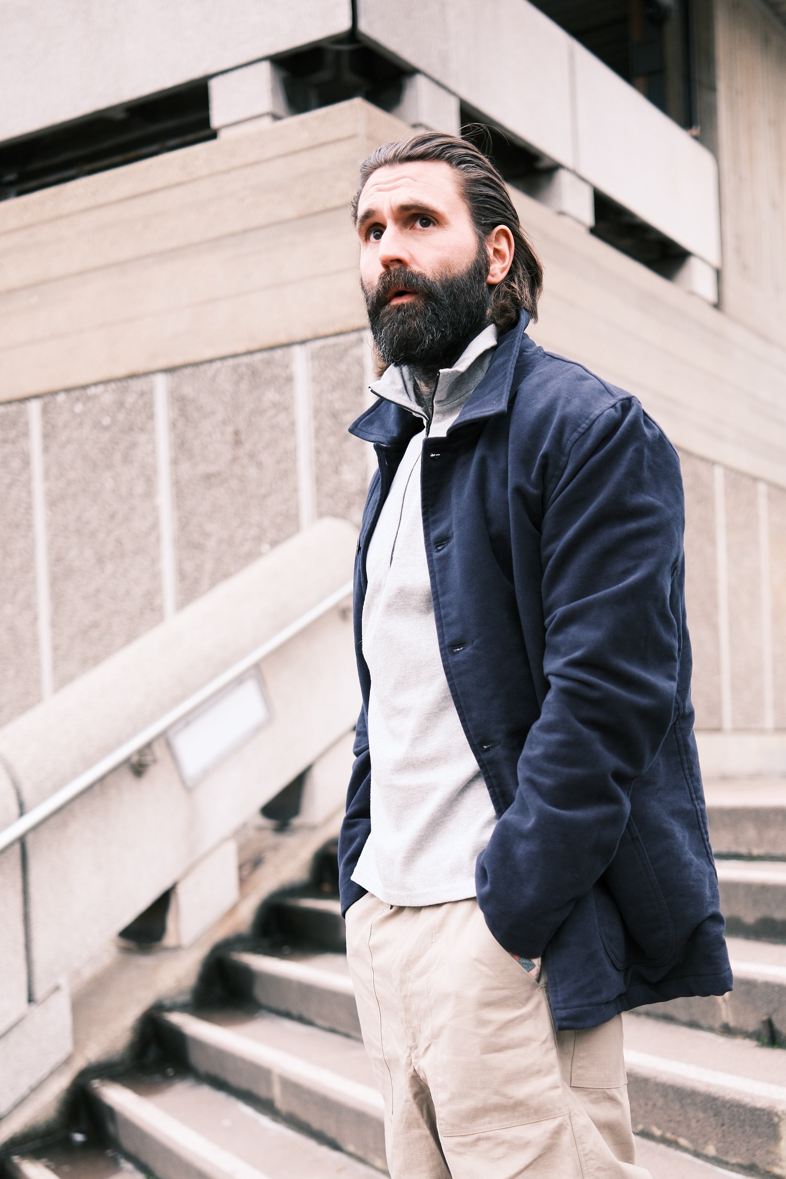 Stealth Zip Top - Grey mix