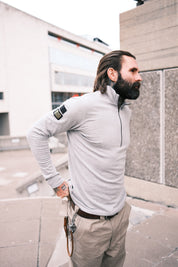 Stealth Zip Top - Grey mix