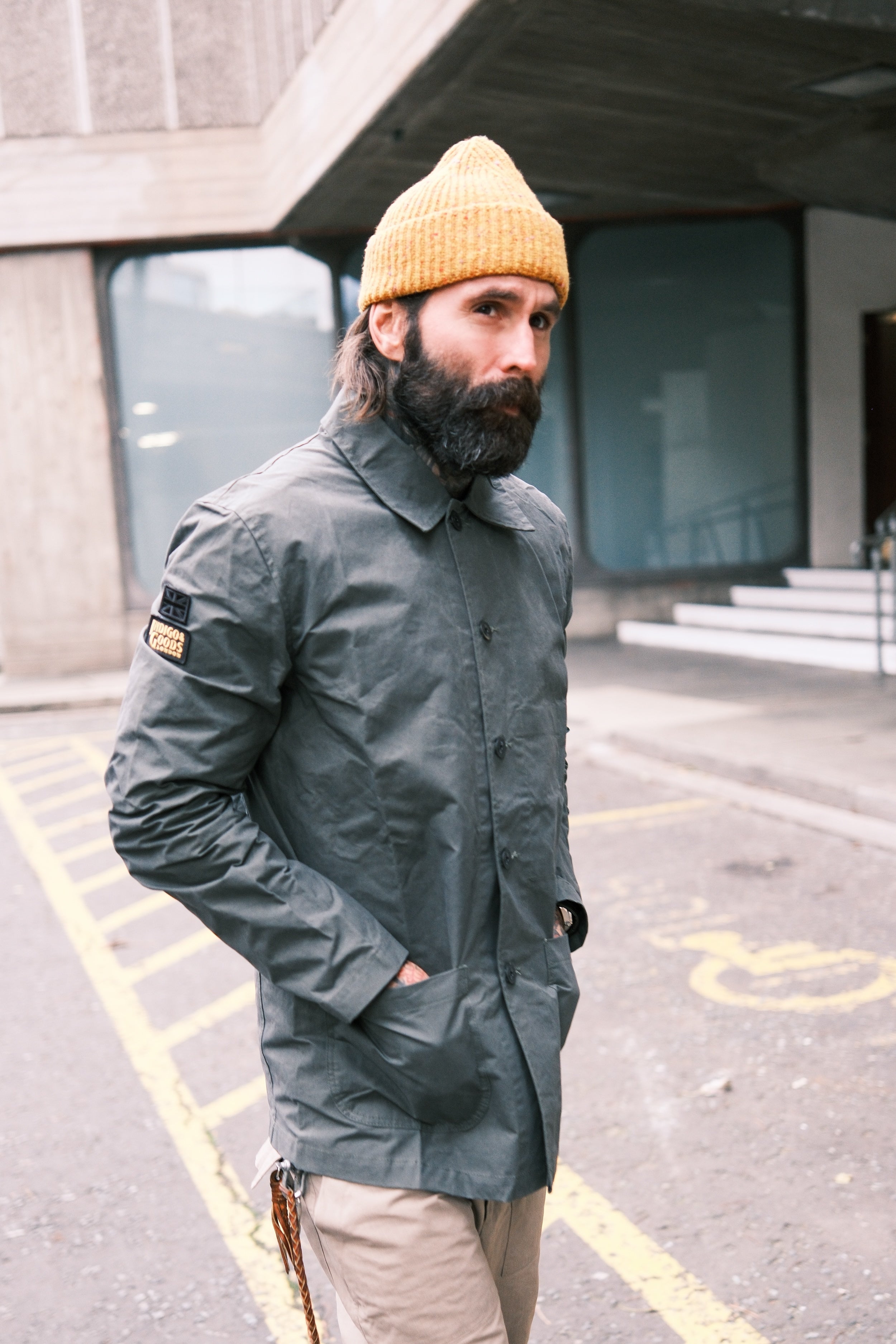 English Worker Jacket - Terrain Cotton - Hunter Green – Indigo and 