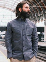 English Terrace Overshirt - HEAVY WEATHERED COTTON - Slate Grey