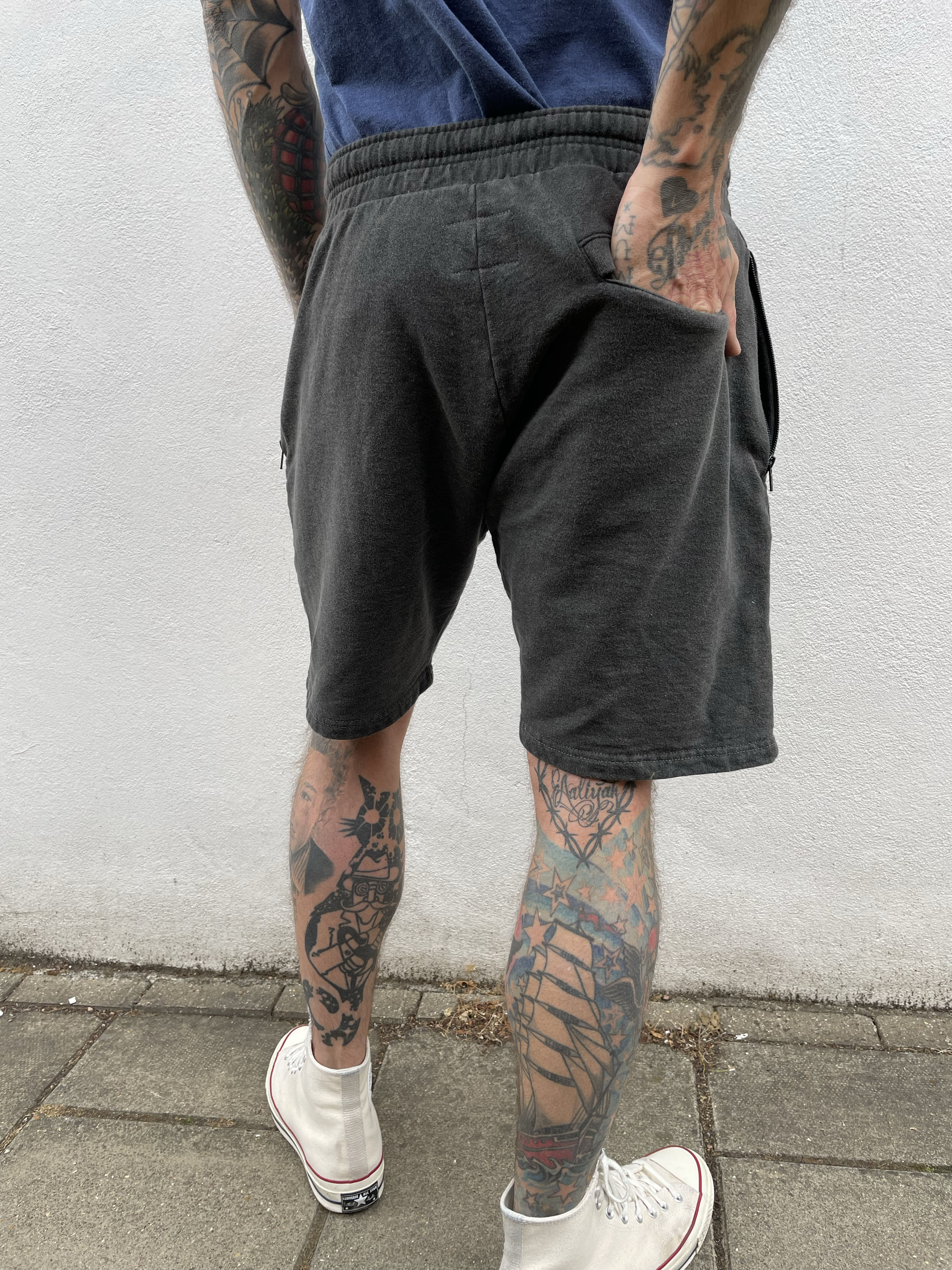 Zip Shorts - Washed Charcoal