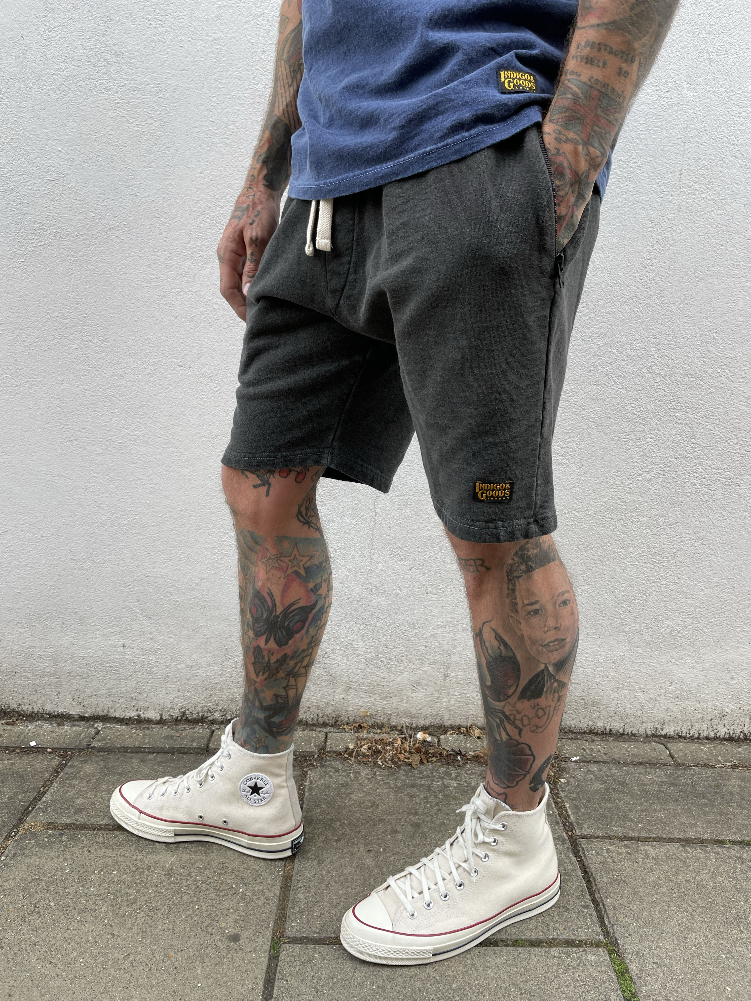 Zip Shorts - Washed Charcoal