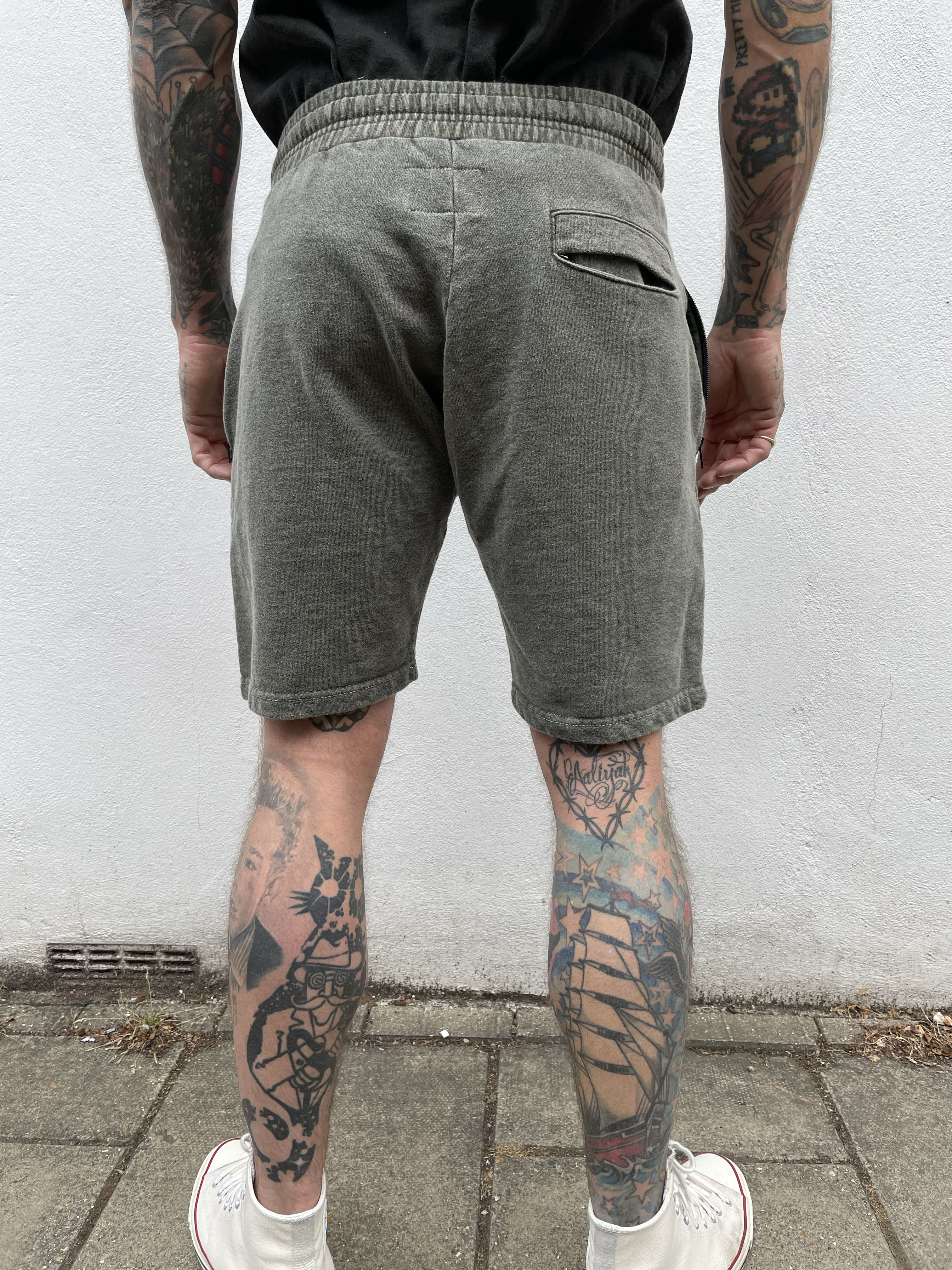 Zip Shorts - Washed Olive