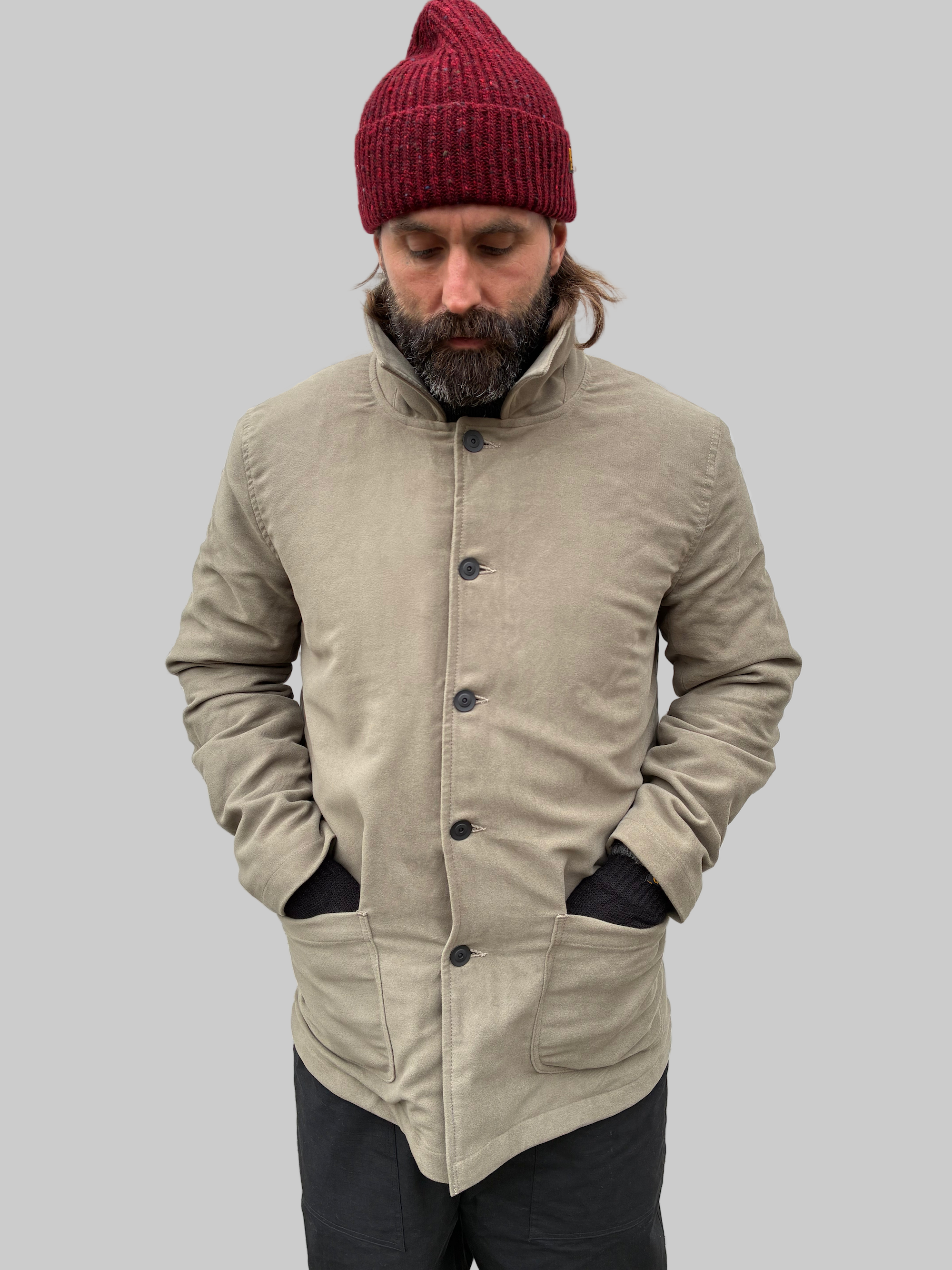 English Worker Jacket - Moleskin OLIVE