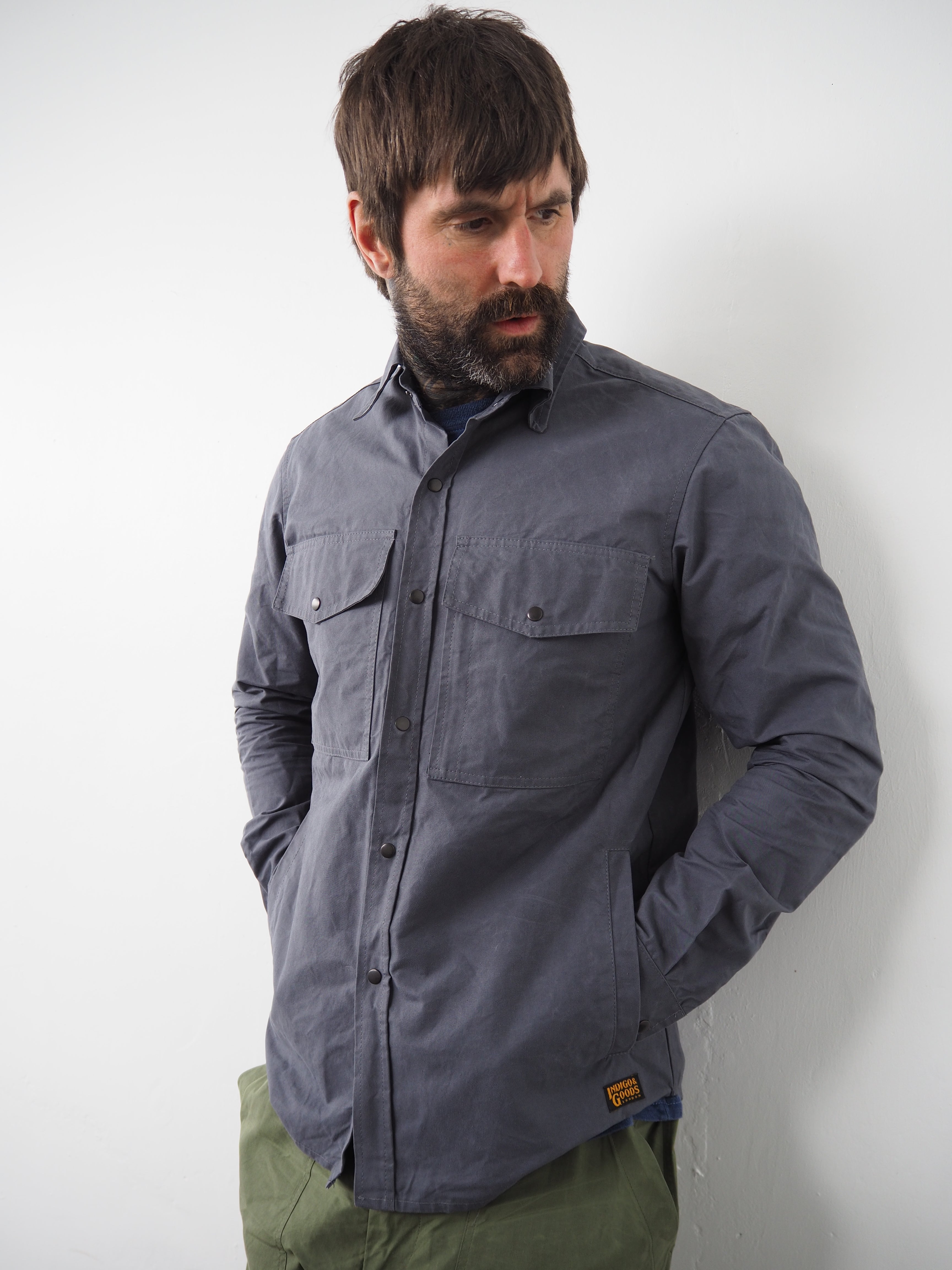 Turbo Shirt Jacket - Heavy Weathered Cotton - Slate Grey