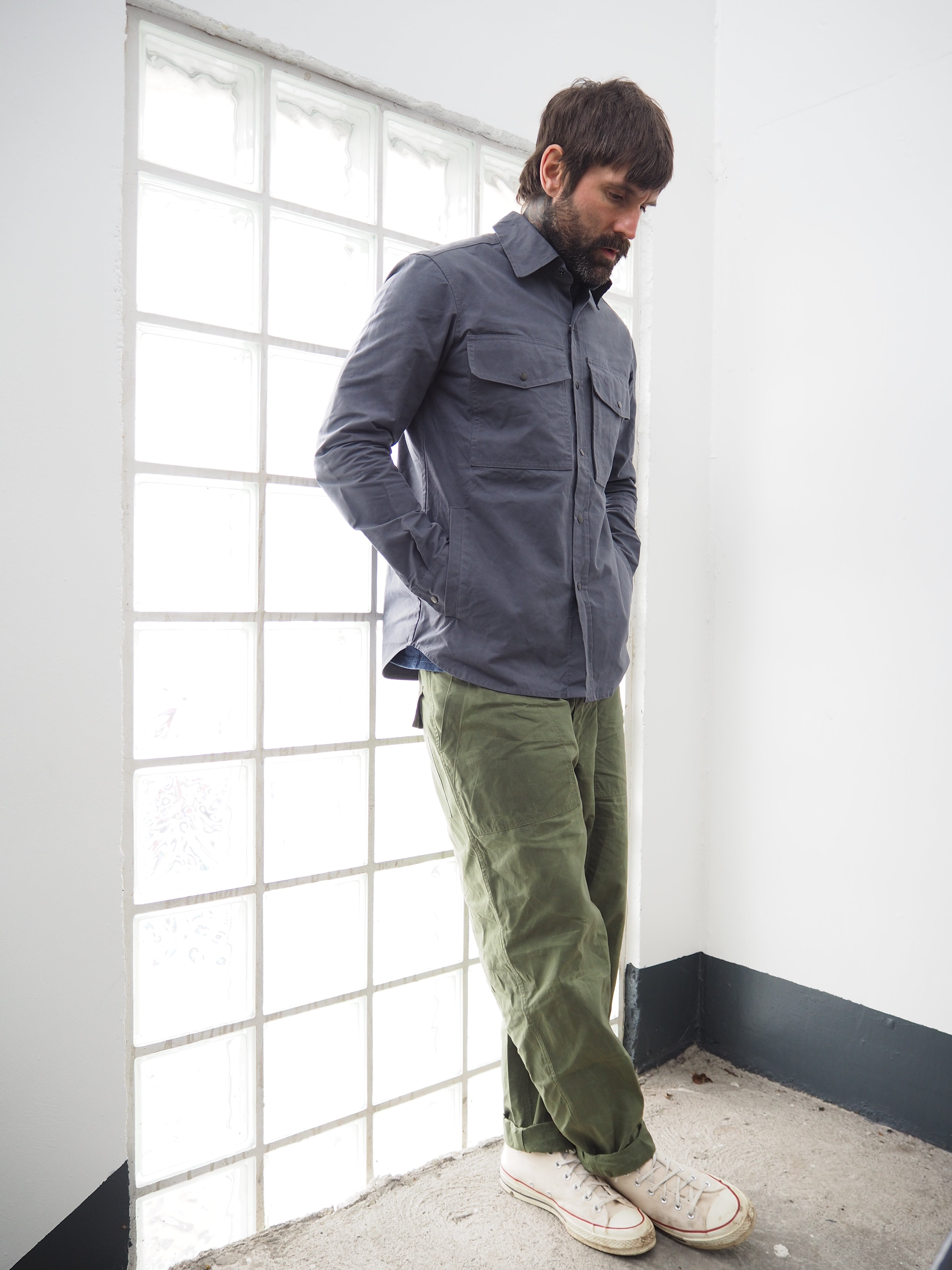 Turbo Shirt Jacket - Heavy Weathered Cotton - Slate Grey