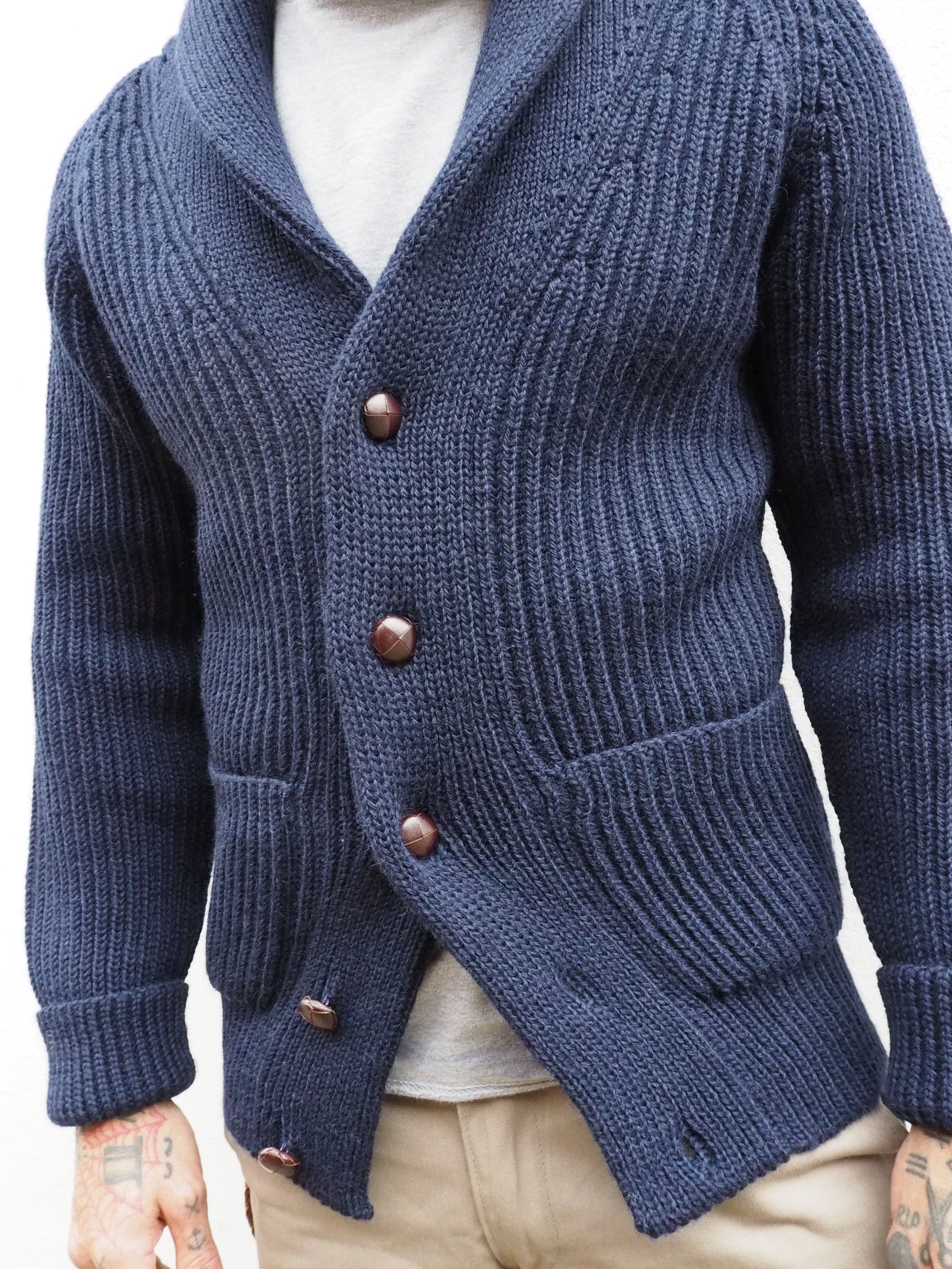 Shawl Collar Cardigan - Navy