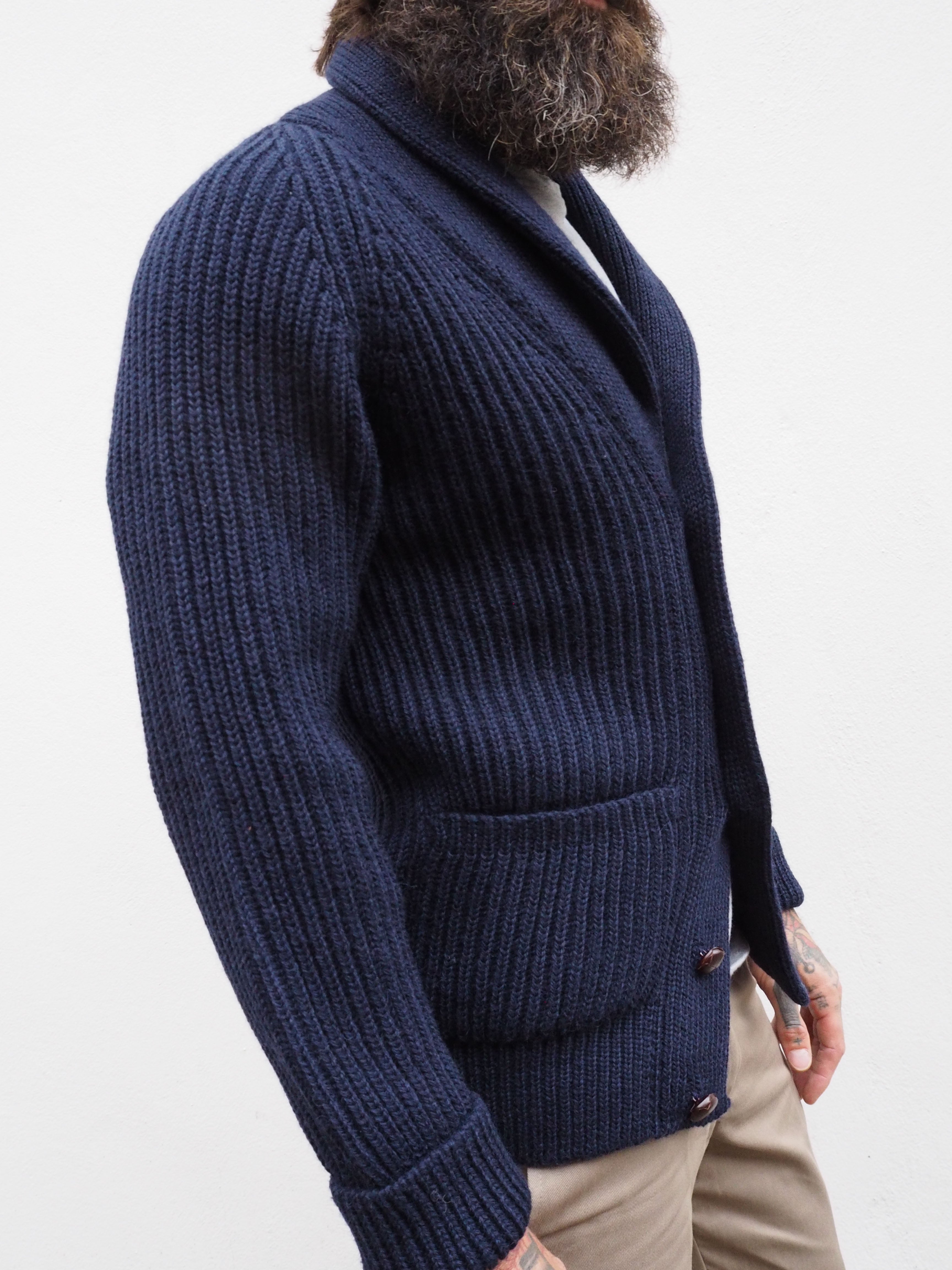 Shawl Collar Cardigan - Navy