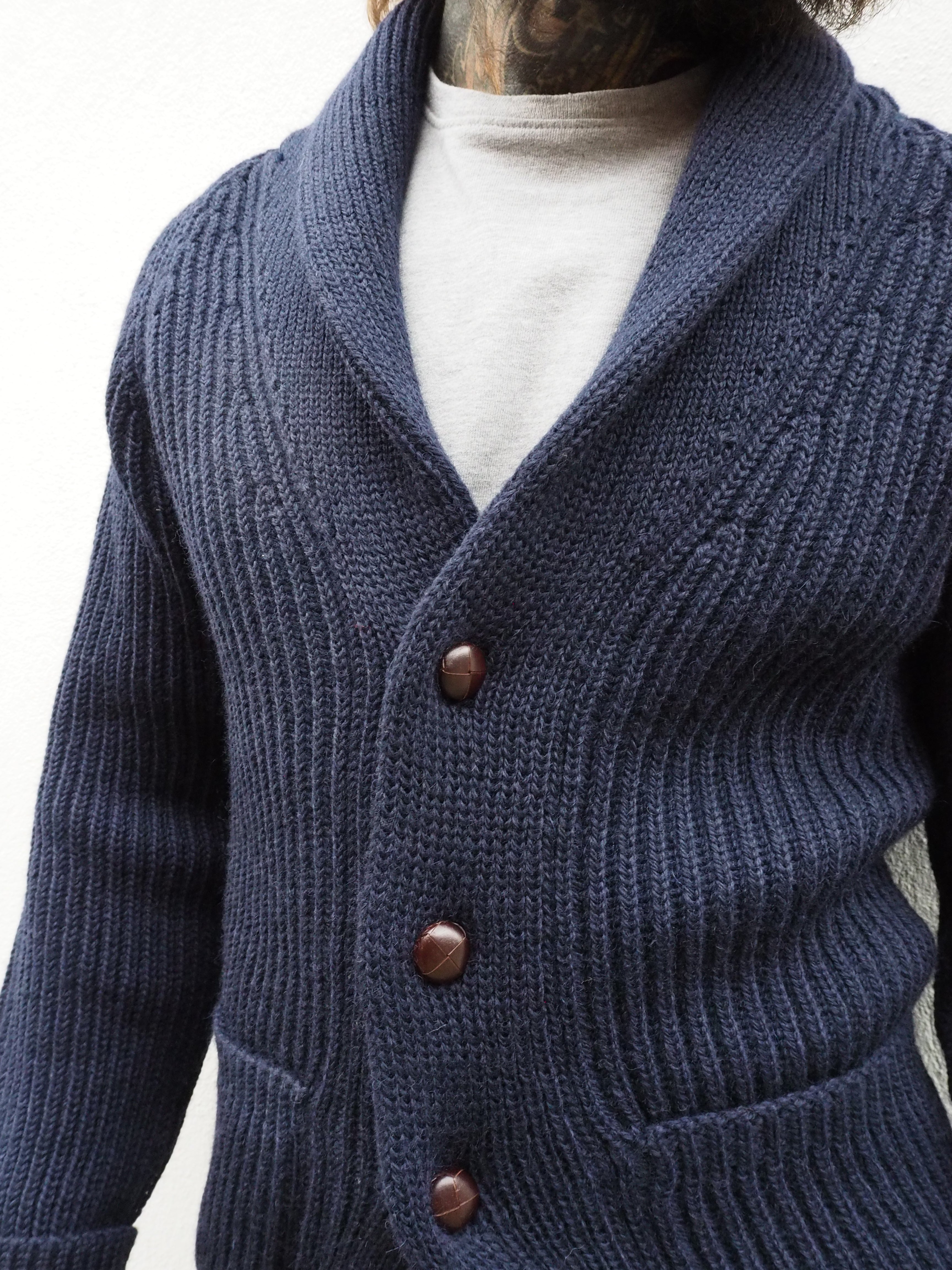 Shawl Collar Cardigan - Navy