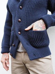Shawl Collar Cardigan - Navy