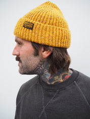 Donegal Wool Beanie - Mustard