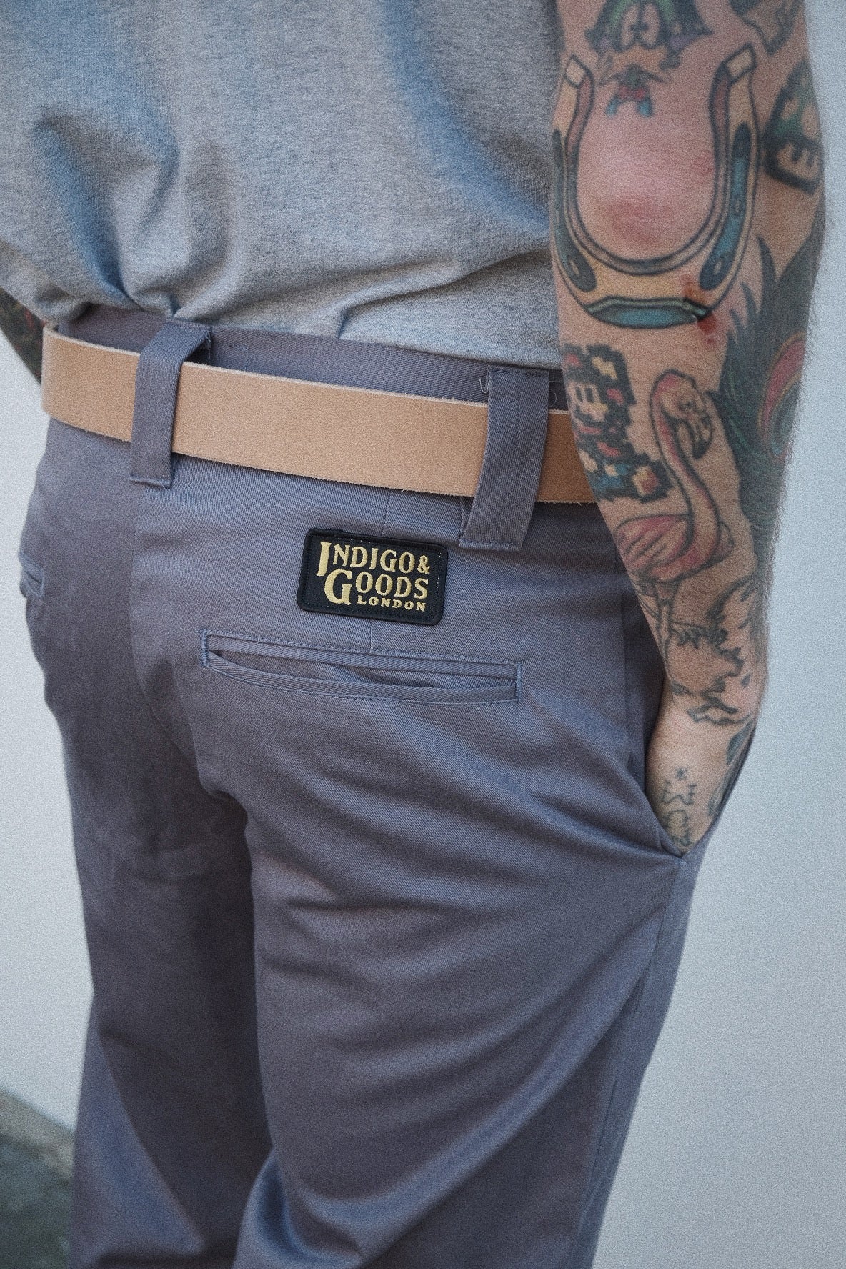 English Worker Trouser - Slate Grey Cotton Twill