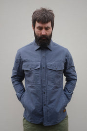 Turbo Shirt Jacket - Heavy Weathered Cotton - Slate Grey