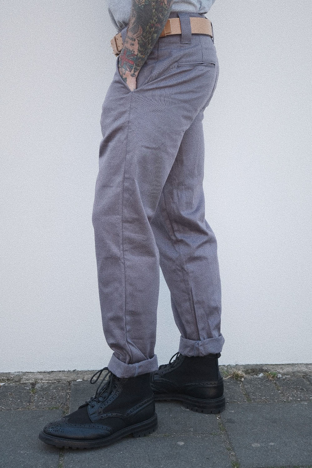 English Worker Trouser - Slate Grey Cotton Twill