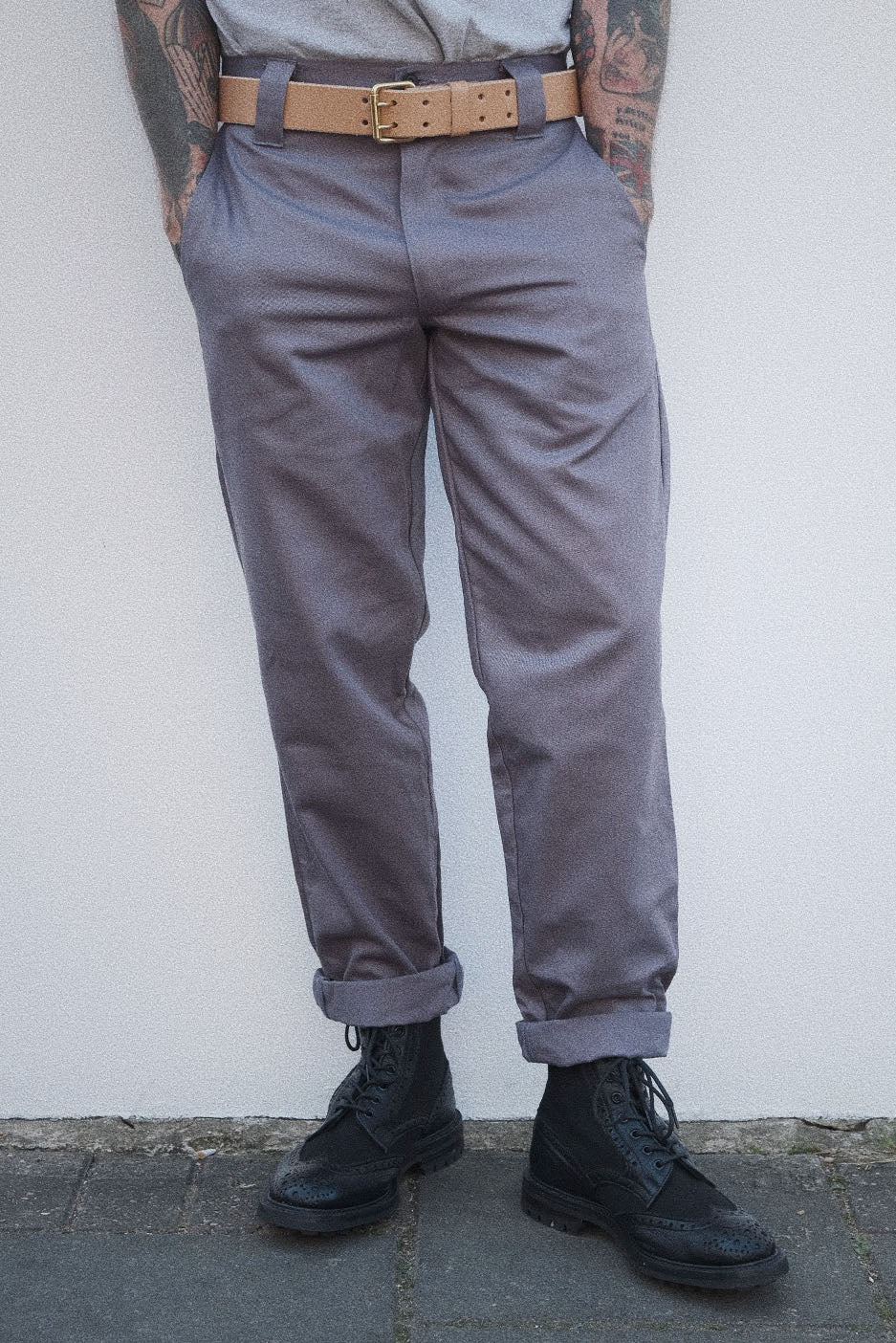 English Worker Trouser - Slate Grey Cotton Twill