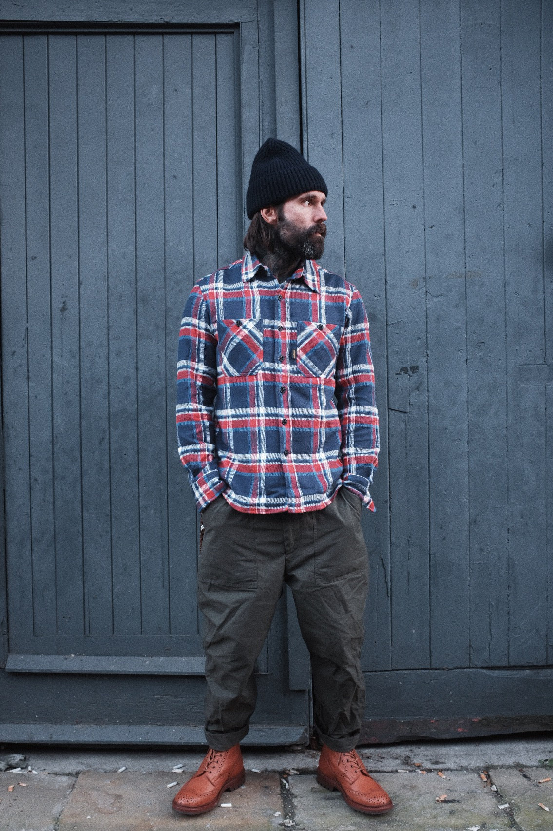 Bronson Shirt- Red/White Flannel Check