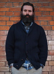 Shawl Collar Cardigan - Navy