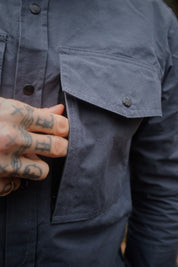 Turbo Shirt Jacket - Heavy Weathered Cotton - Slate Grey