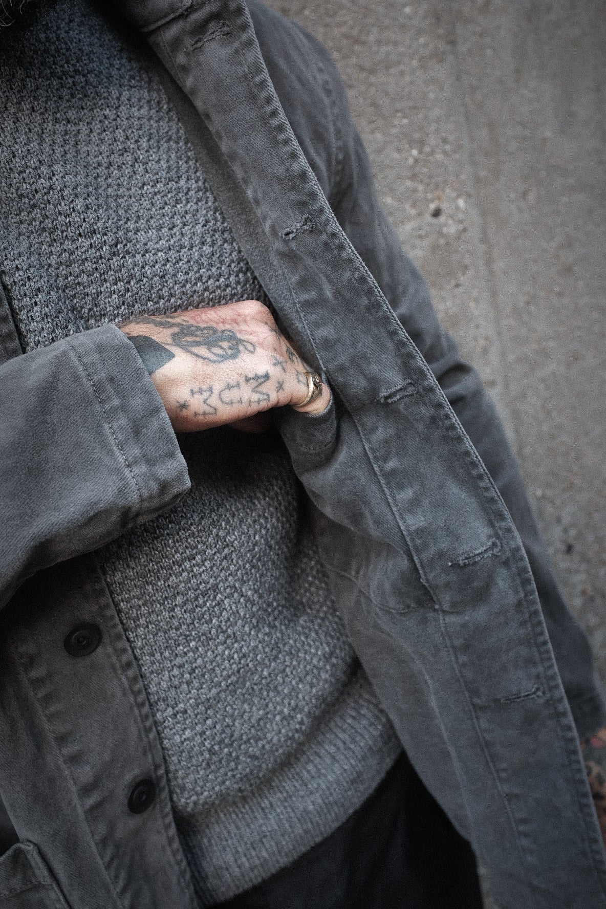 English Worker Jacket - BOX FIT - Washed Charcoal