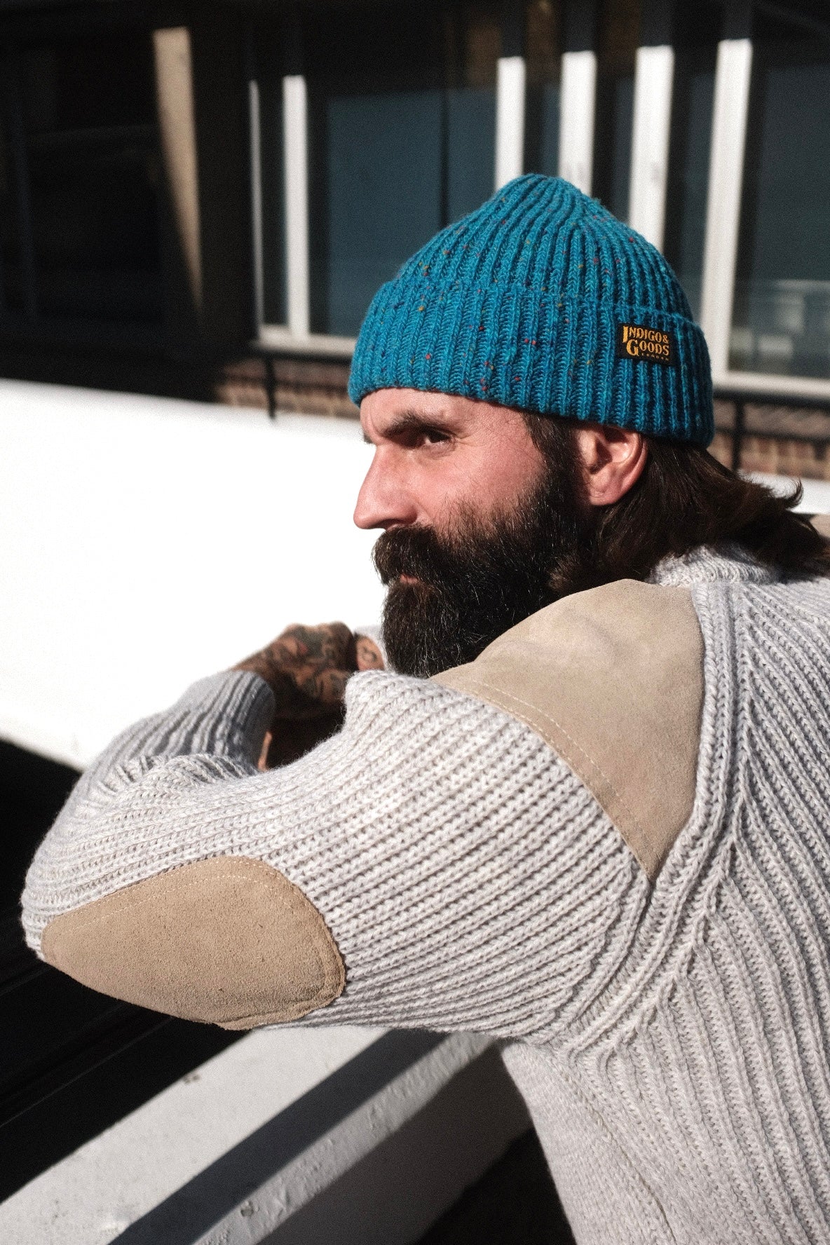 Donegal Wool Beanie - Turquoise