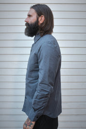 English Terrace Overshirt - HEAVY WEATHERED COTTON - Slate Grey
