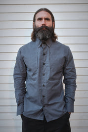 English Terrace Overshirt - HEAVY WEATHERED COTTON - Slate Grey