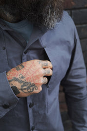 English Terrace Overshirt - HEAVY WEATHERED COTTON - Slate Grey