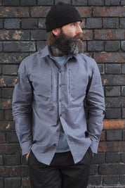 English Terrace Overshirt - HEAVY WEATHERED COTTON - Slate Grey