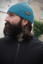 Donegal Wool Beanie - Turquoise