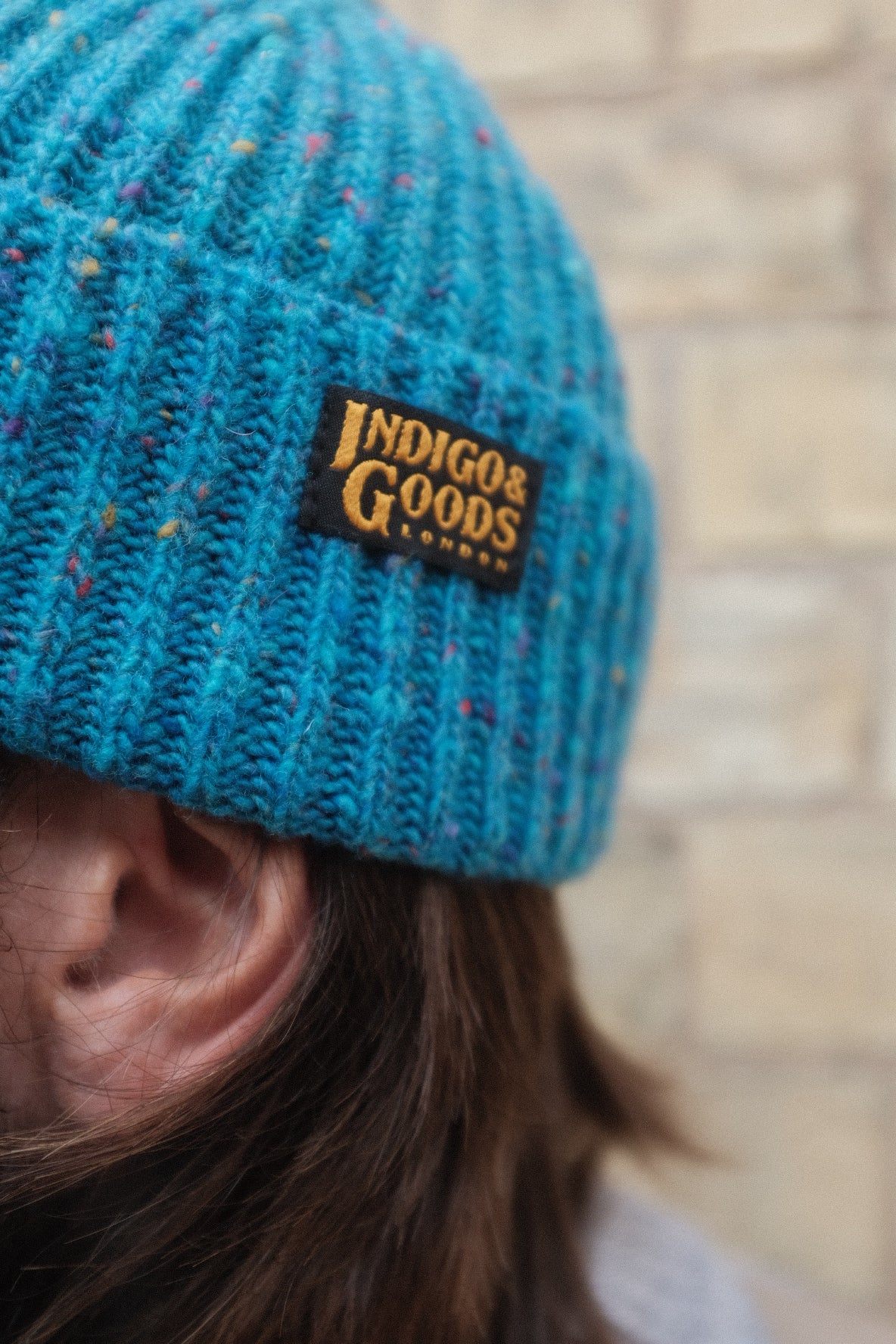 Donegal Wool Beanie - Turquoise