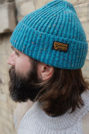 Donegal Wool Beanie - Turquoise