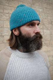 Donegal Wool Beanie - Turquoise