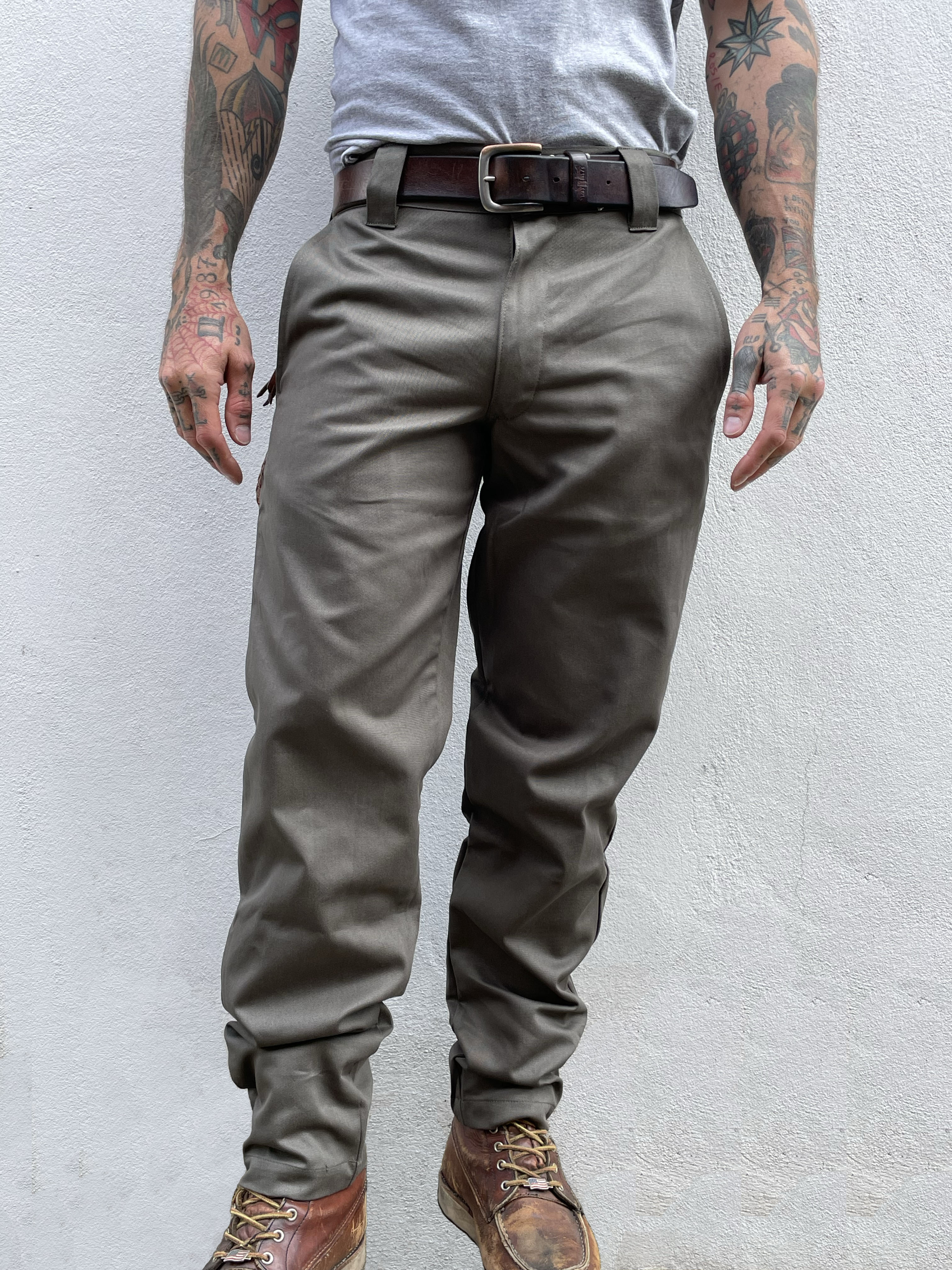 English Worker Trouser - Olive Drab Cotton Twill