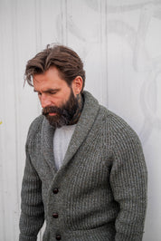 Shawl Collar Cardigan - Green Mix
