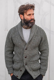 Shawl Collar Cardigan - Green Mix