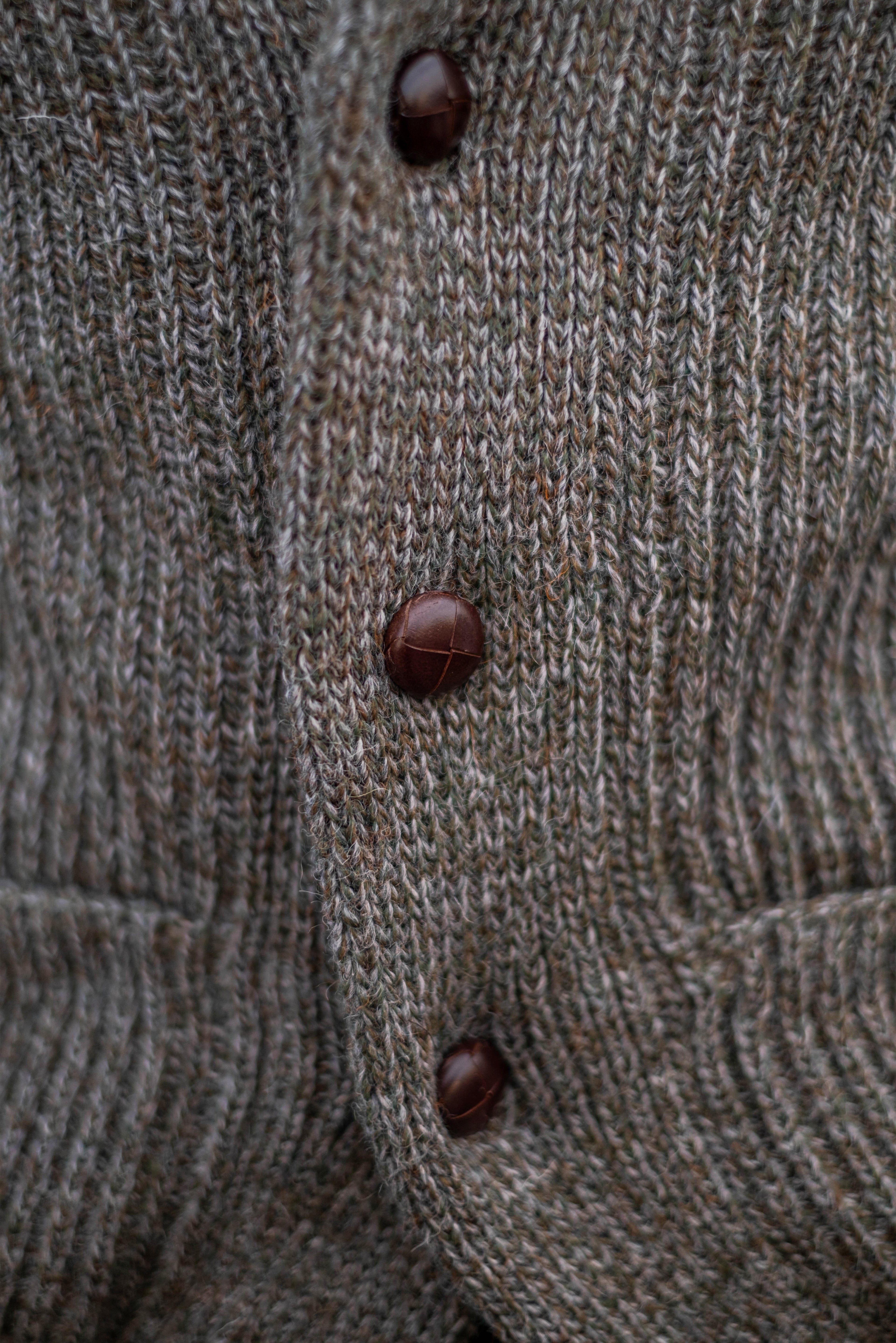 Shawl Collar Cardigan - Green Mix