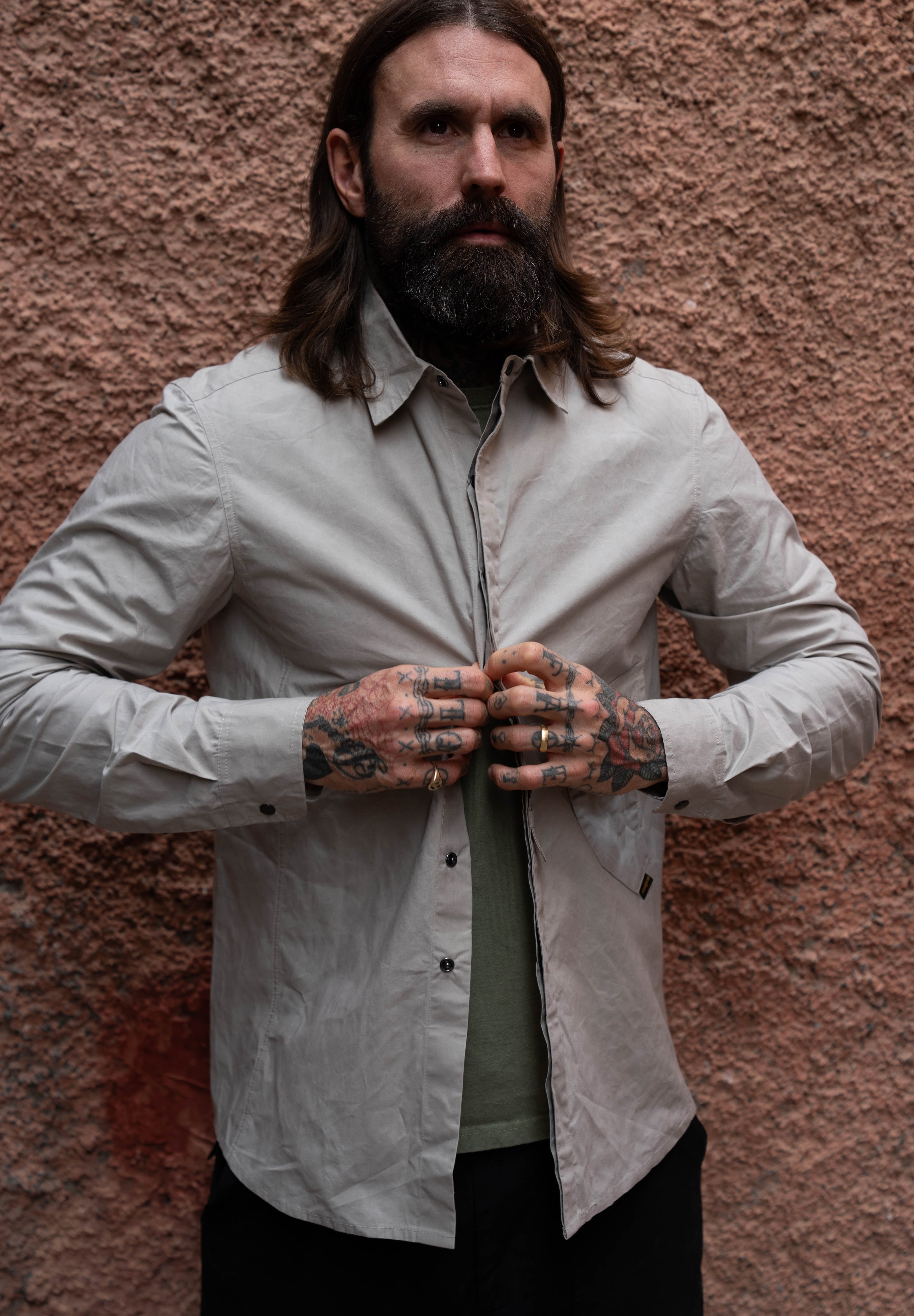 Drop Pocket Shirt - Weathered Cotton - Lt. Stone