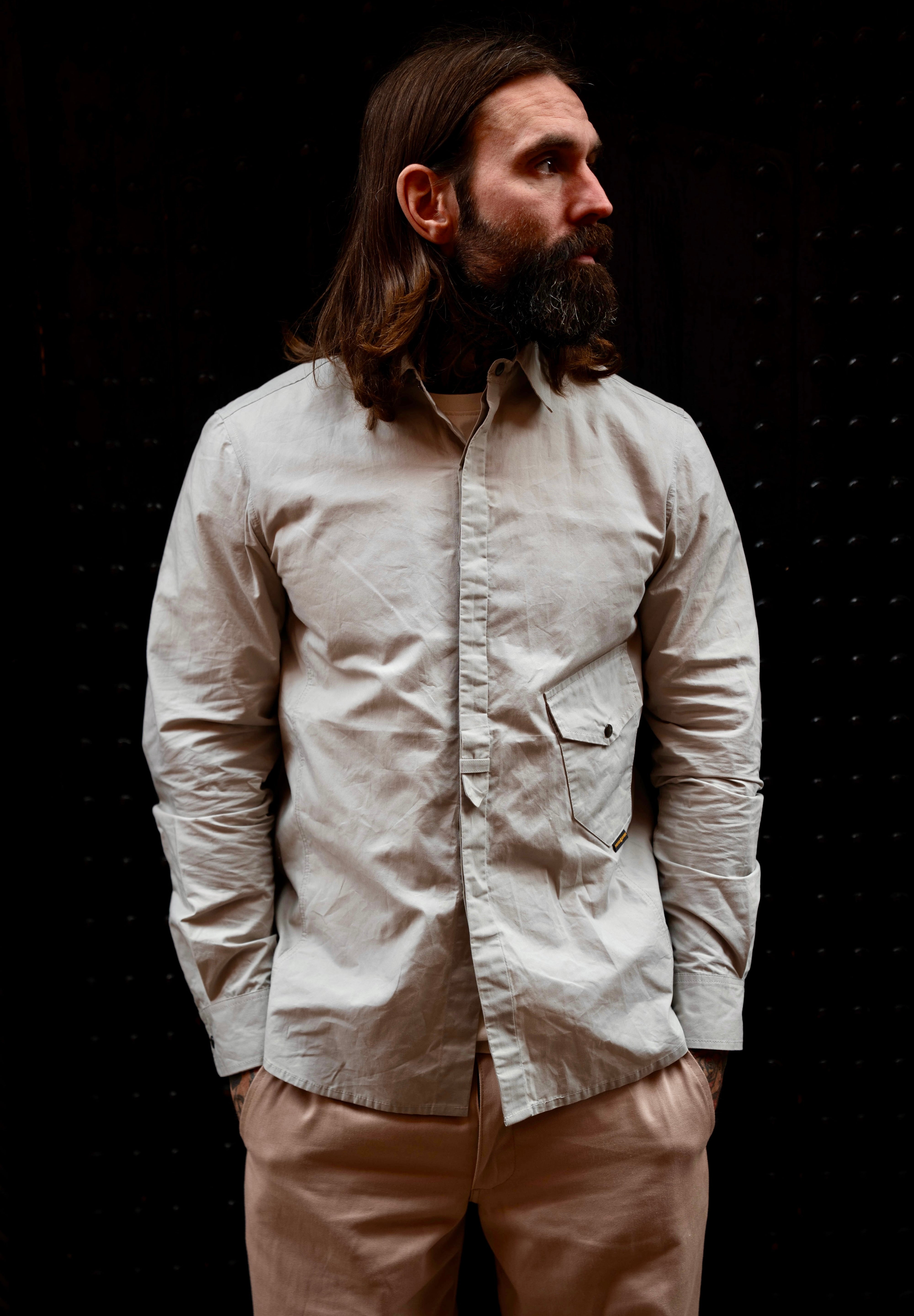 Drop Pocket Shirt - Weathered Cotton - Lt. Stone