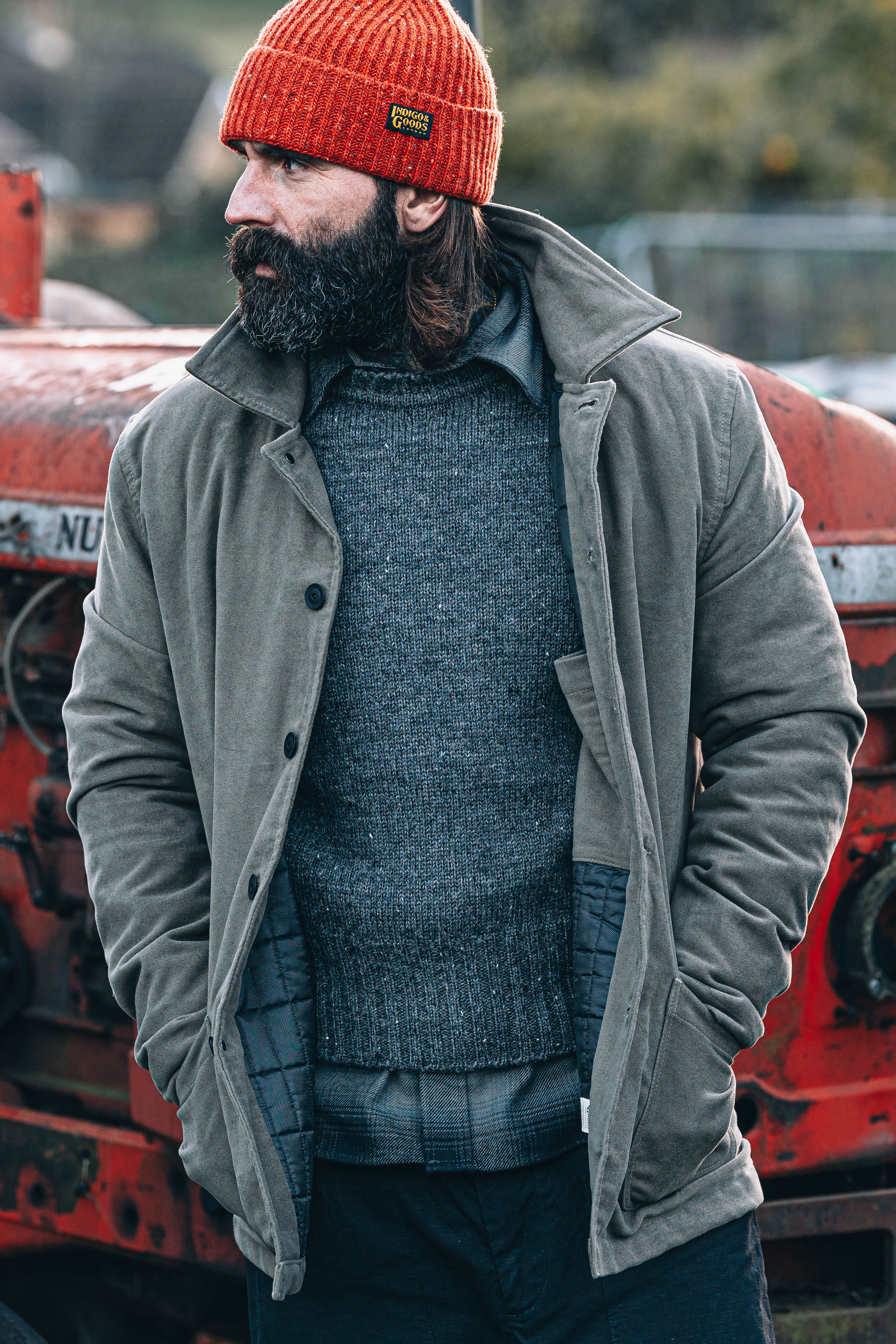 English Worker Jacket - Moleskin OLIVE