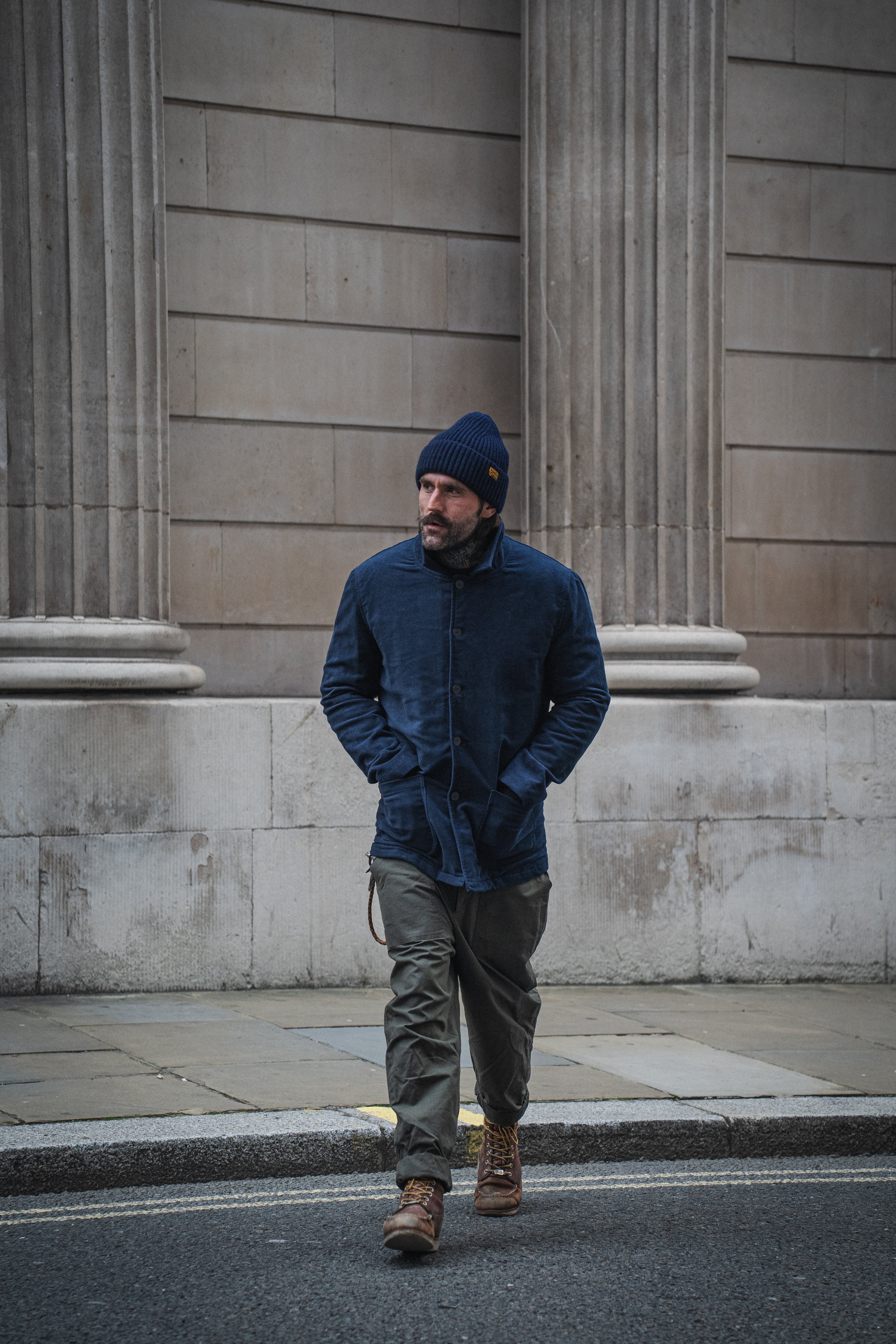 English Worker Jacket - Moleskin NAVY