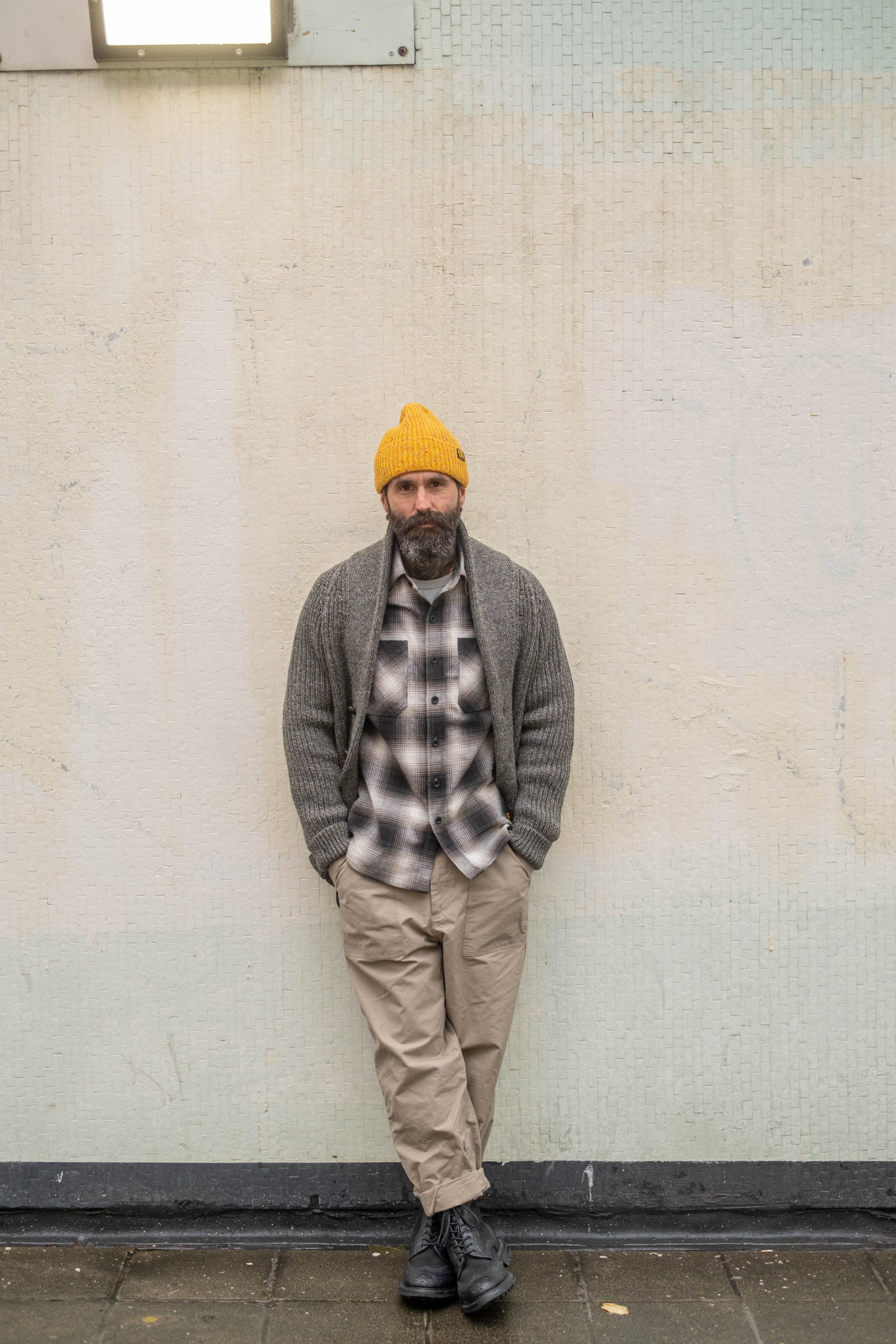 Bronson Shirt- Black Olive Cream Flannel Check