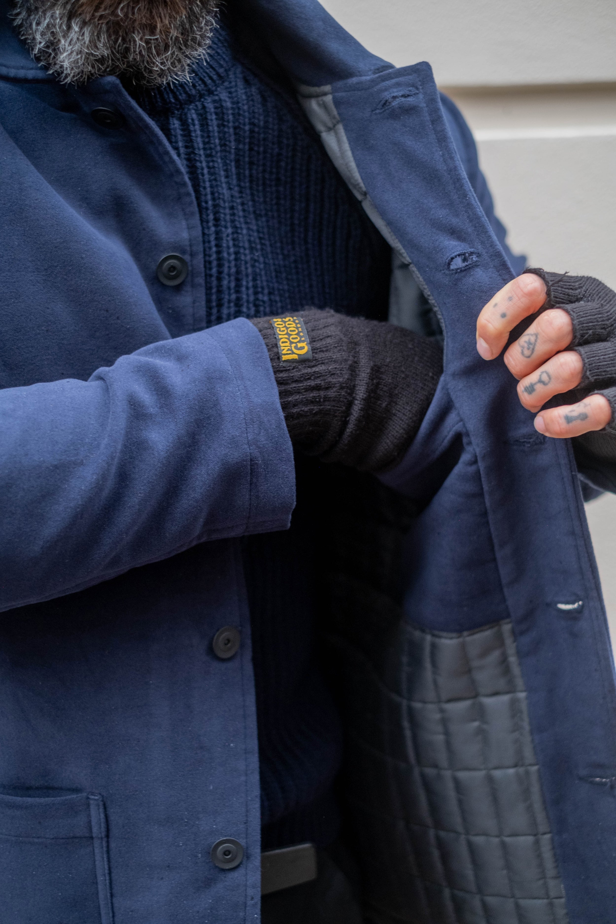 English Worker Jacket - Moleskin NAVY