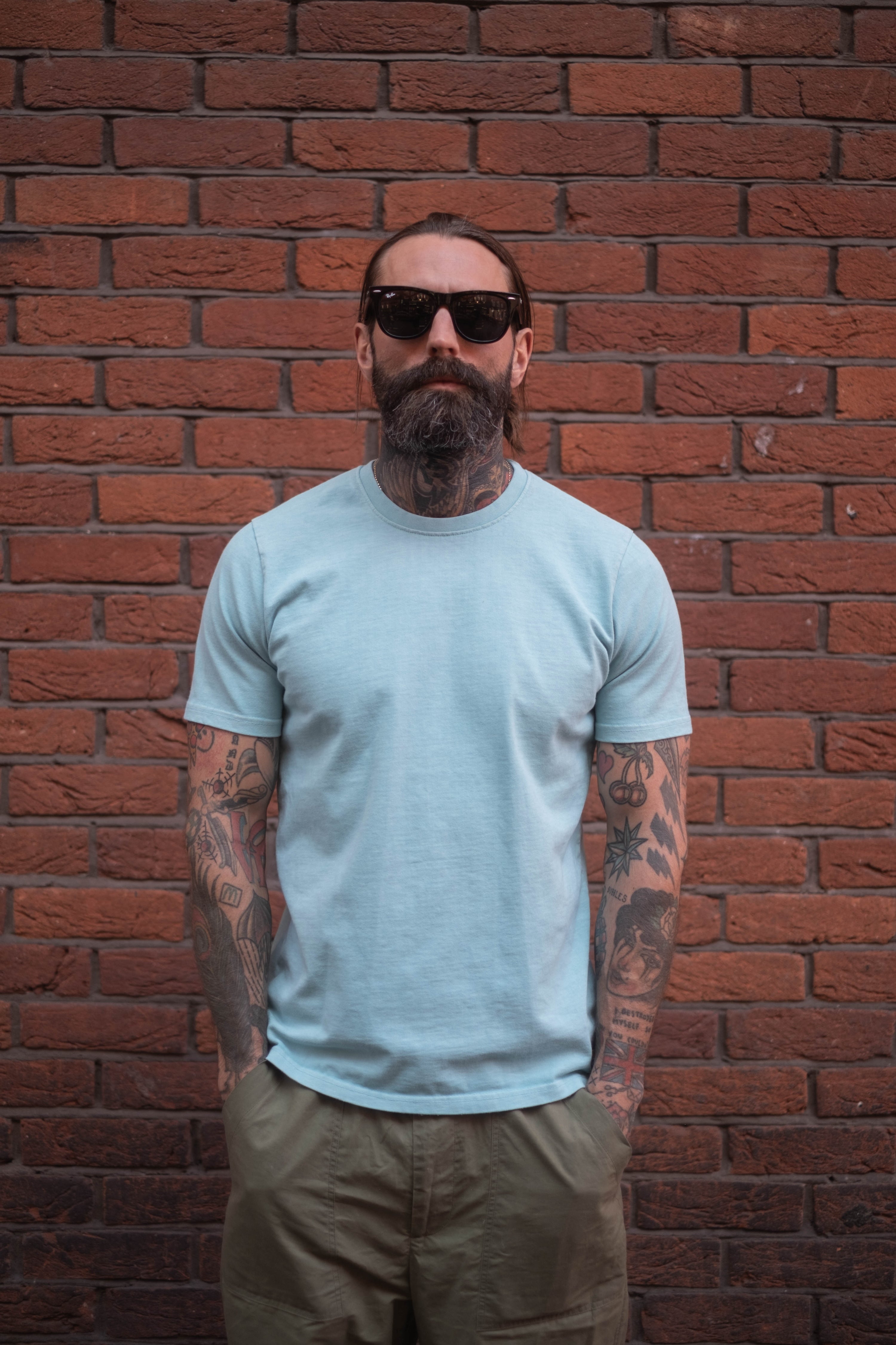 Double Weight Tee - Aqua Blue