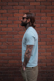Double Weight Tee - Aqua Blue