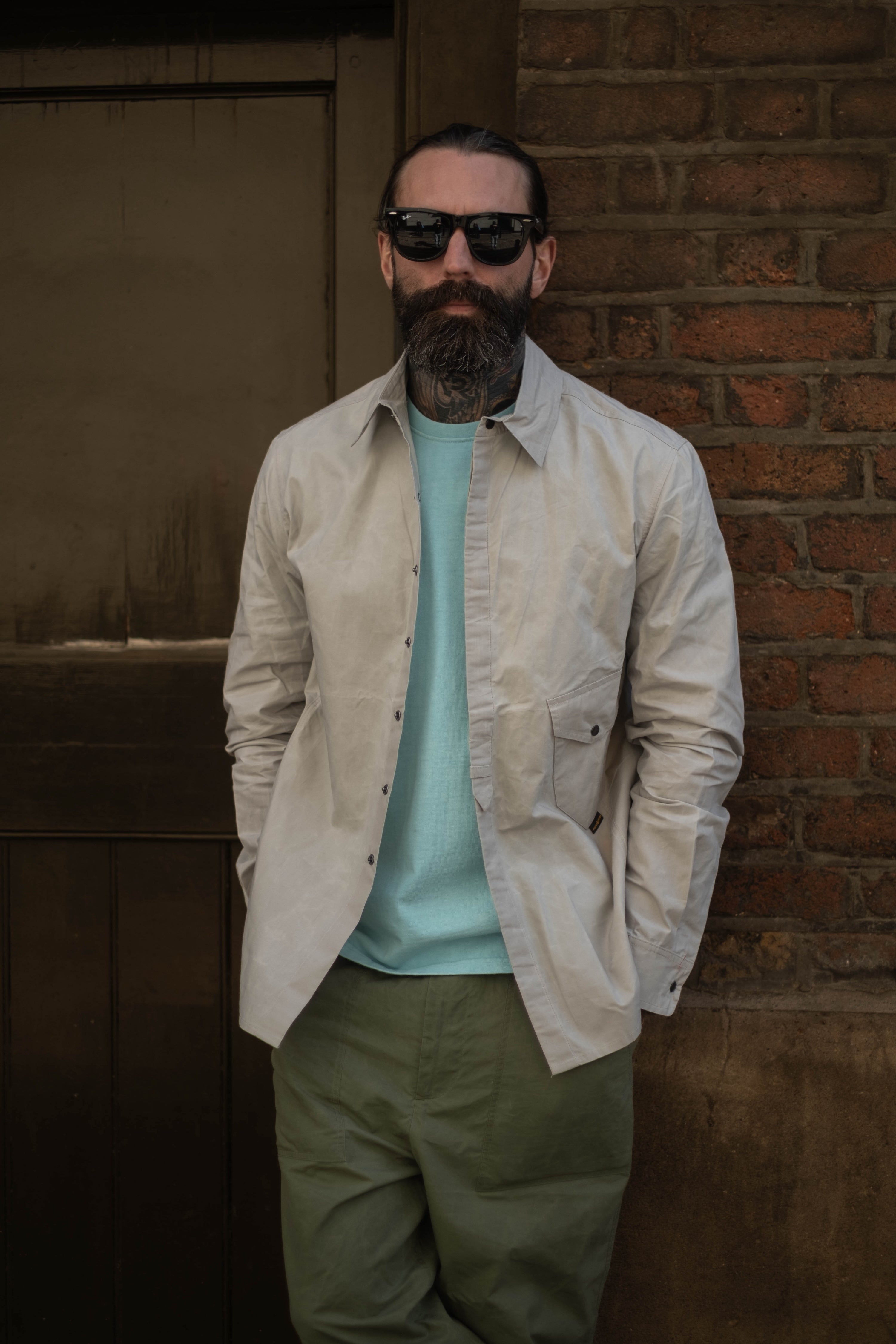 Drop Pocket Shirt - Weathered Cotton - Lt. Stone