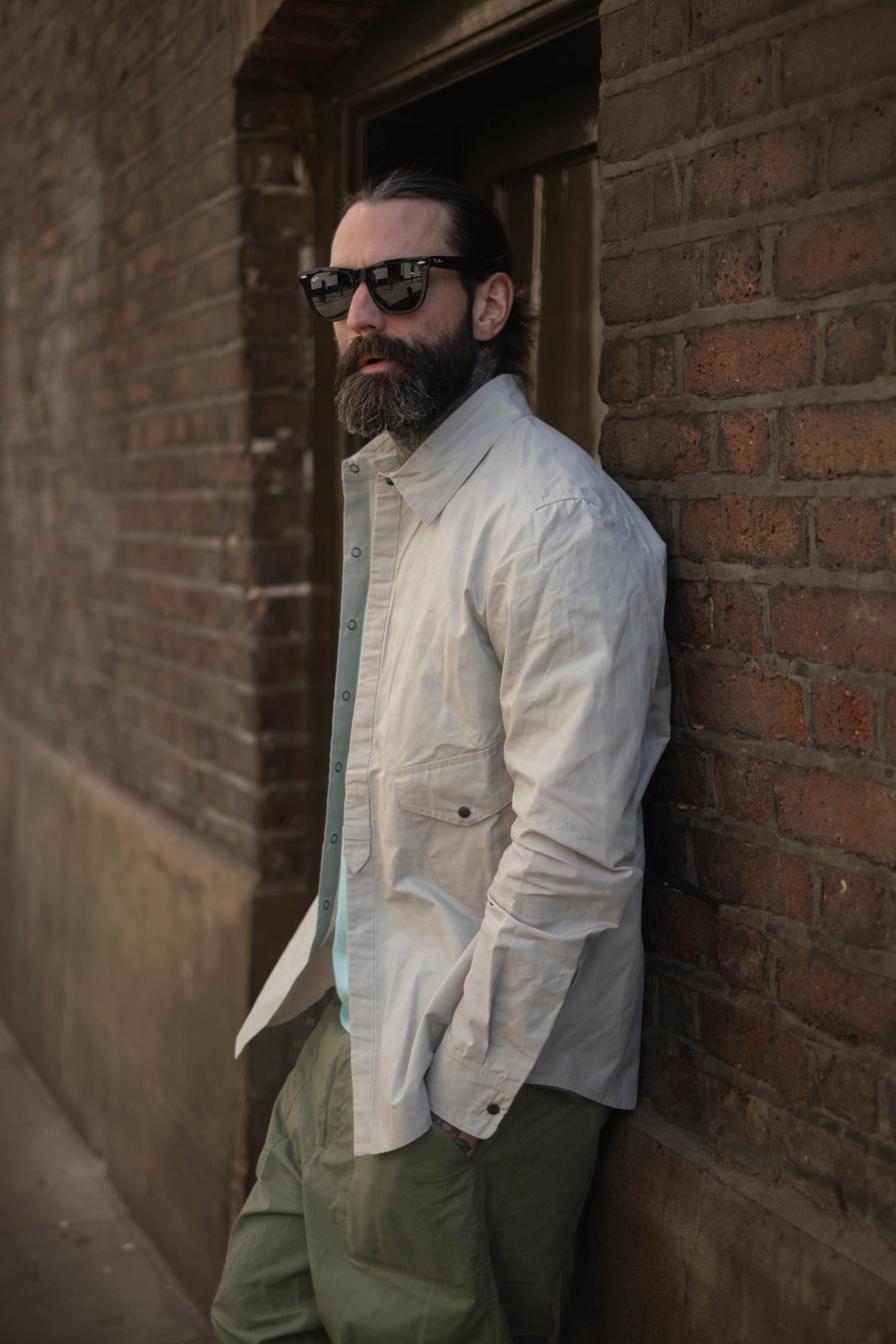 Drop Pocket Shirt - Weathered Cotton - Lt. Stone
