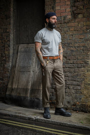 English Worker Trouser in Olive Drab Cotton Twill