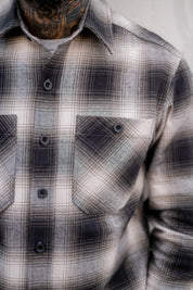 Bronson Shirt- Black Olive Cream Flannel Check